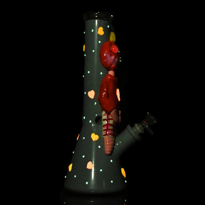 Hispter Valentine Themed 14 Inch Beaker Bong TZ243 - Smoke Tech One LLC