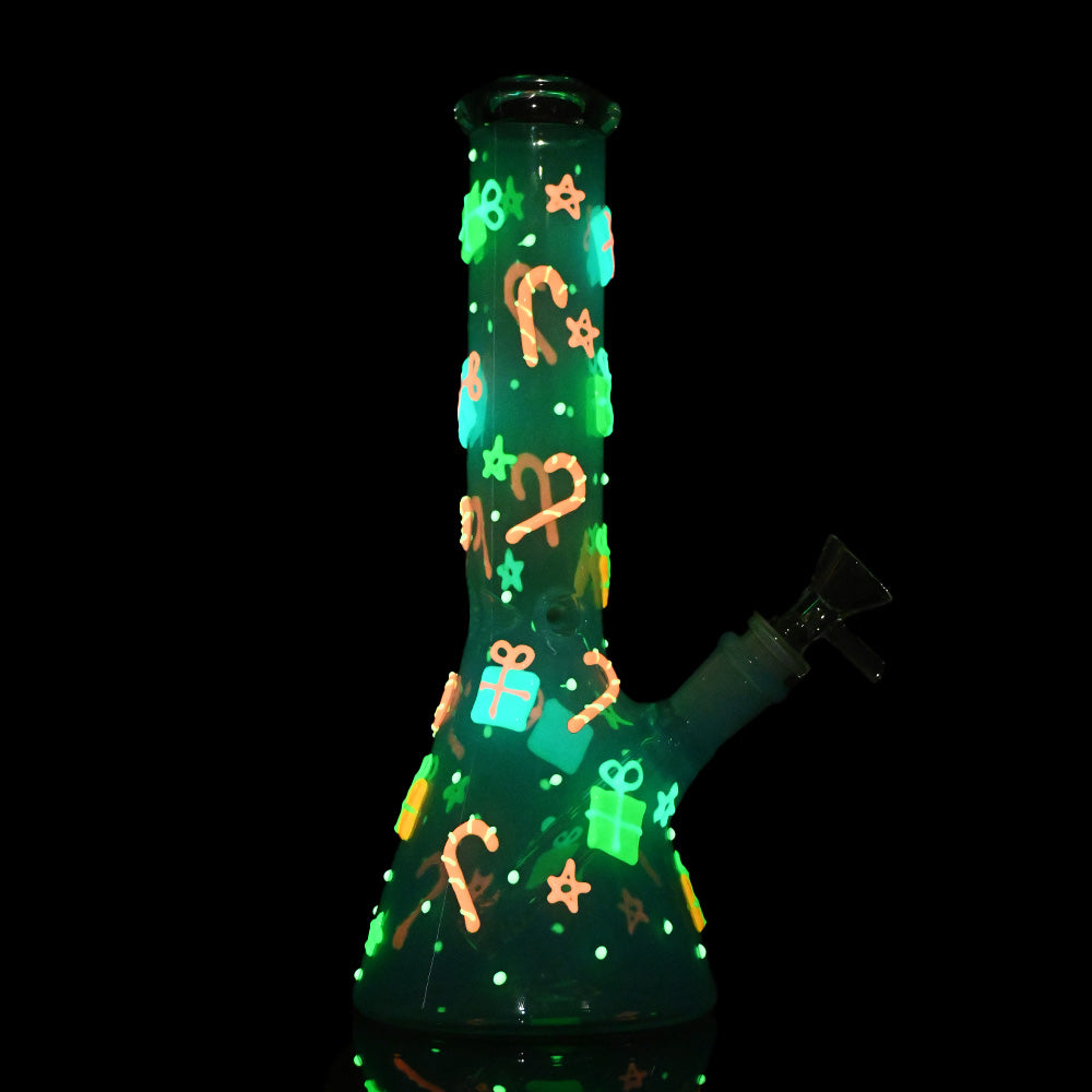 10 Inch Glow Holiday Gift Beaker Bong TZ247 - Smoke Tech One LLC