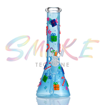 10 Inch Glow Holiday Gift Beaker Bong TZ247 - Smoke Tech One LLC