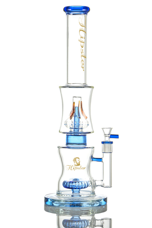 Hipster Dual Chamber 16" Recycler Bong (WF-497)