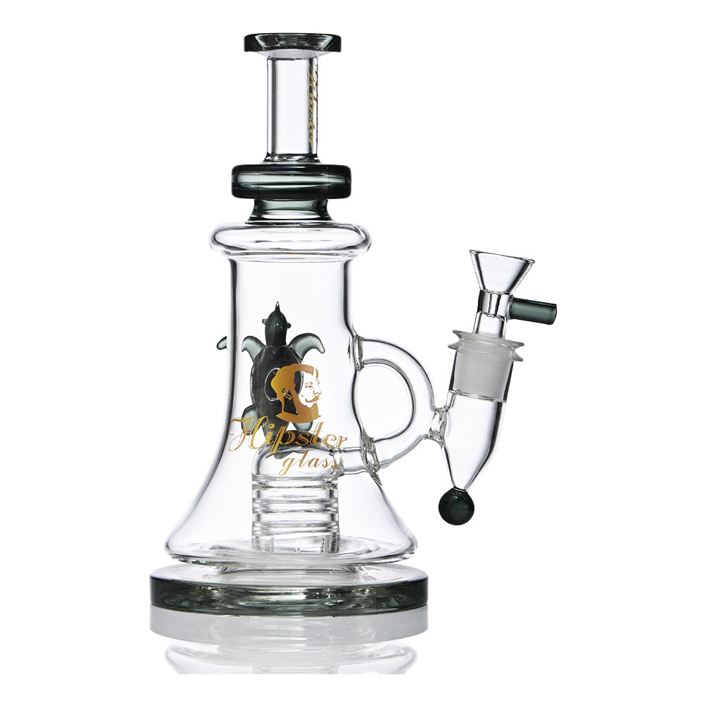 Hipster 7.4-Inch Compact Green Glass Bong WF-347 - Smoke Tech One LLC