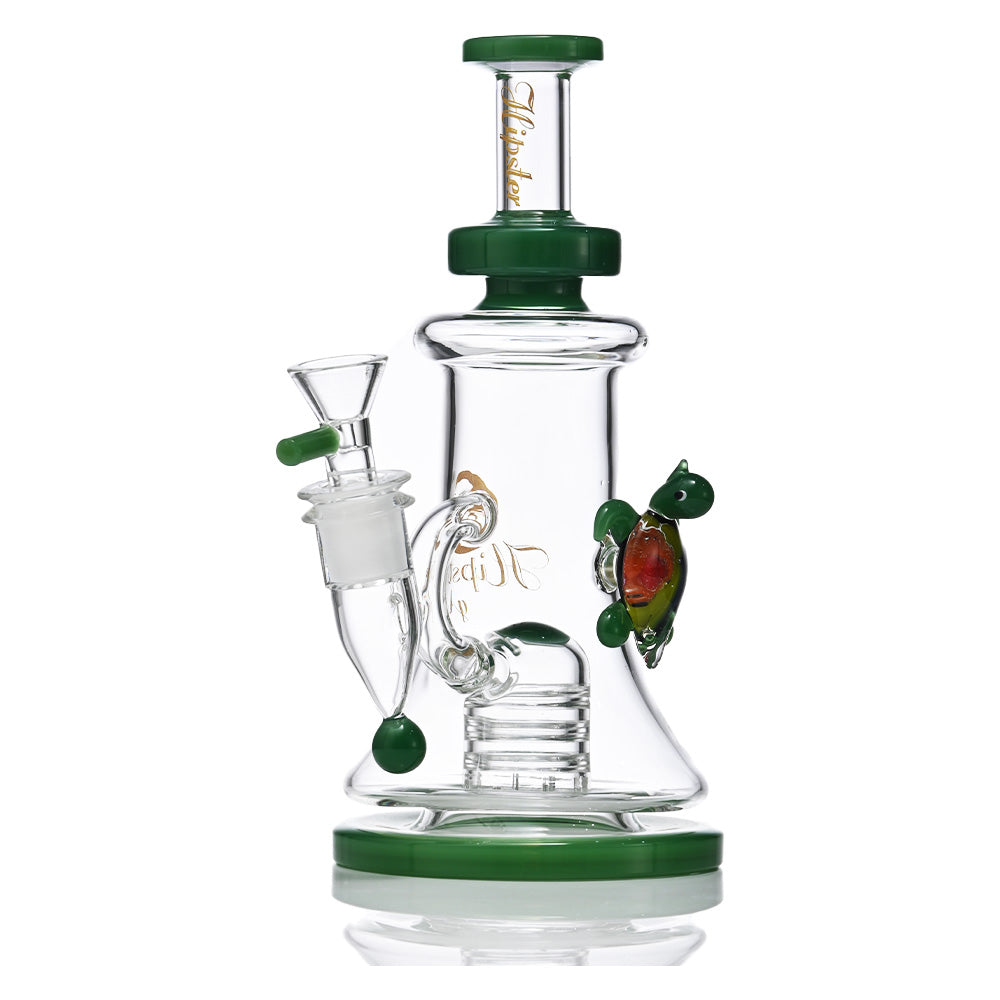 Hipster 7.4-Inch Compact Green Glass Bong WF-347 - Smoke Tech One LLC
