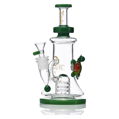 Hipster 7.4-Inch Compact Green Glass Bong WF-347 - Smoke Tech One LLC