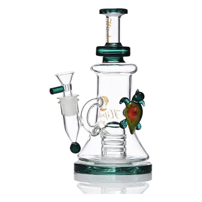 Hipster 7.4-Inch Compact Green Glass Bong WF-347 - Smoke Tech One LLC