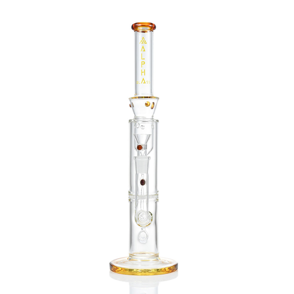 Alpha Glass Straight Tube Bong WF675 - Smoke Tech One LLC
