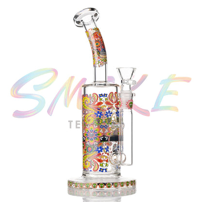 Hispter Glow in Dark 9 Inch Glass Dab Rig XD712 - Smoke Tech One LLC