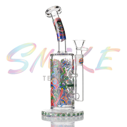 Hispter Glow in Dark 9 Inch Glass Dab Rig XD712 - Smoke Tech One LLC