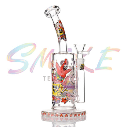 Hispter Glow in Dark 9 Inch Glass Dab Rig XD712 - Smoke Tech One LLC