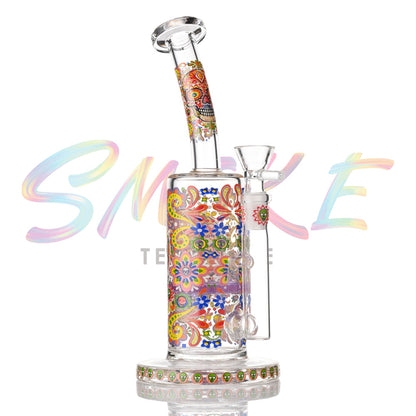 Hispter Glow in Dark 9 Inch Glass Dab Rig XD712 - Smoke Tech One LLC