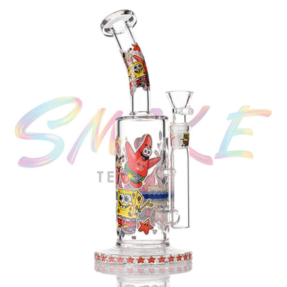 Hispter Glow in Dark 9 Inch Glass Dab Rig XD712 - Smoke Tech One LLC