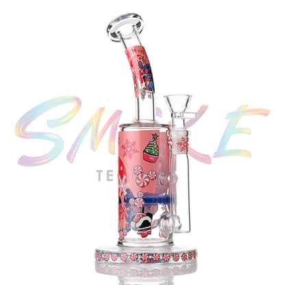 Hispter Glow in Dark 9 Inch Glass Dab Rig XD712 - Smoke Tech One LLC