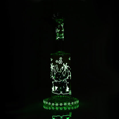 Hispter Glow in Dark 9 Inch Glass Dab Rig XD712 - Smoke Tech One LLC