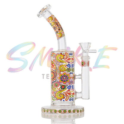 Hispter Glow in Dark 9 Inch Glass Dab Rig XD712 - Smoke Tech One LLC