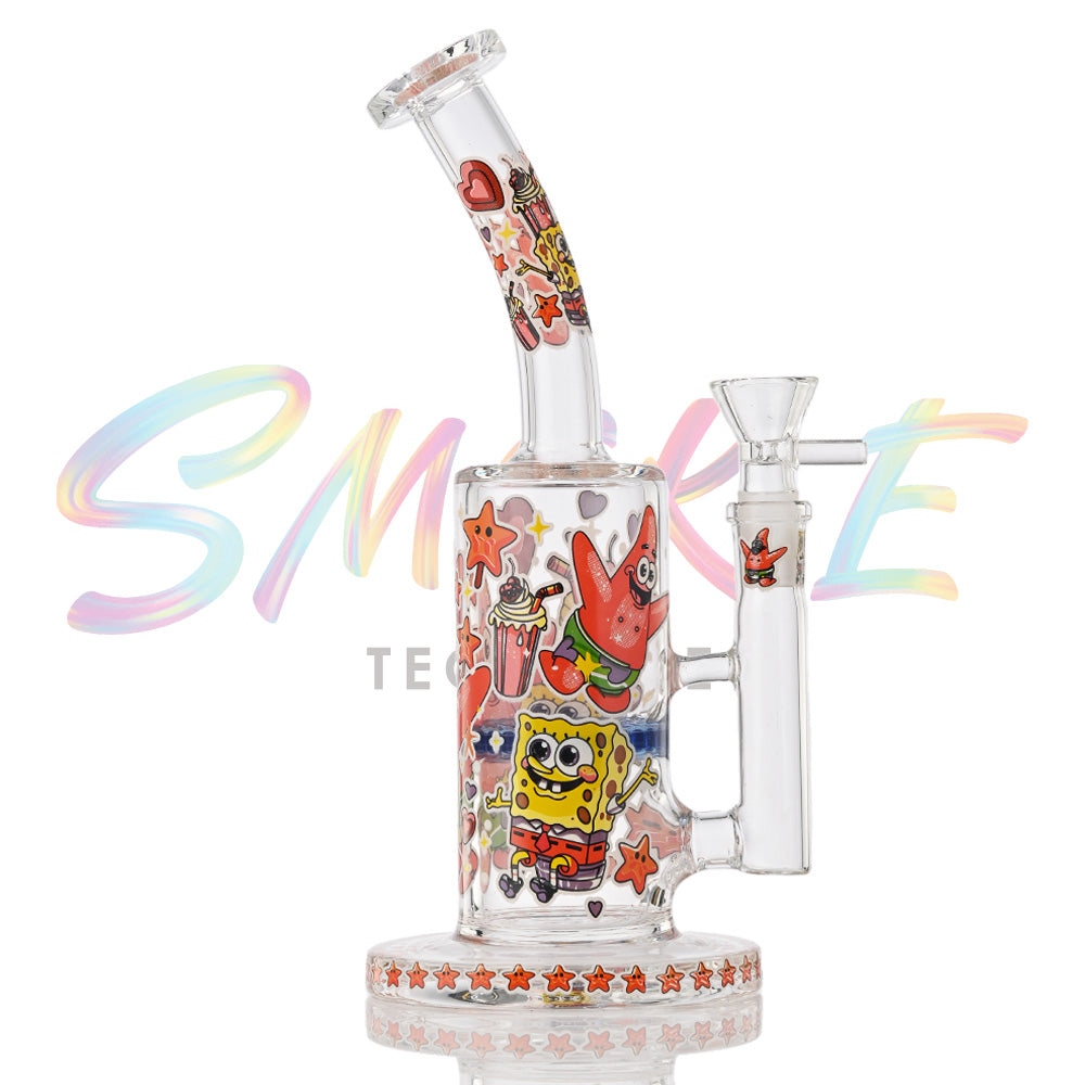 Hispter Glow in Dark 9 Inch Glass Dab Rig XD712 - Smoke Tech One LLC