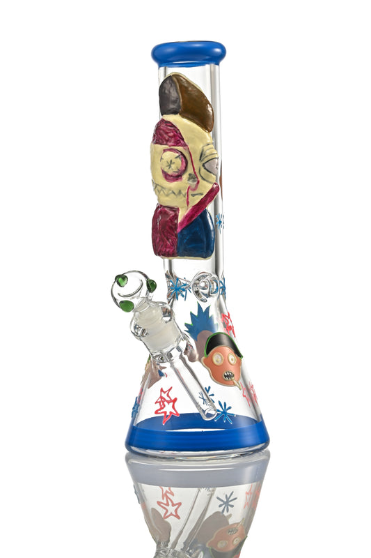 Hipster hand-painted Morty-themed piece XJ65 (blue)