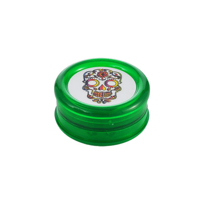 Hipster Green Sugar Skull 3-Piece Acrylic Grinder XK002G-GREEN