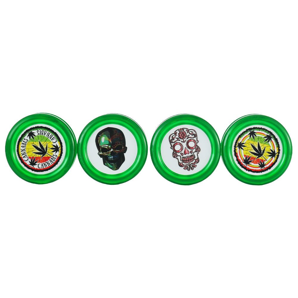 Hipster Green Sugar Skull 3-Piece Acrylic Grinder XK002G-GREEN