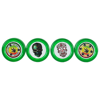 Hipster Green Sugar Skull 3-Piece Acrylic Grinder XK002G-GREEN