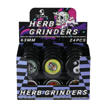 Hipster Black Acrylic 3-Piece Grinder XK003B-BLACK