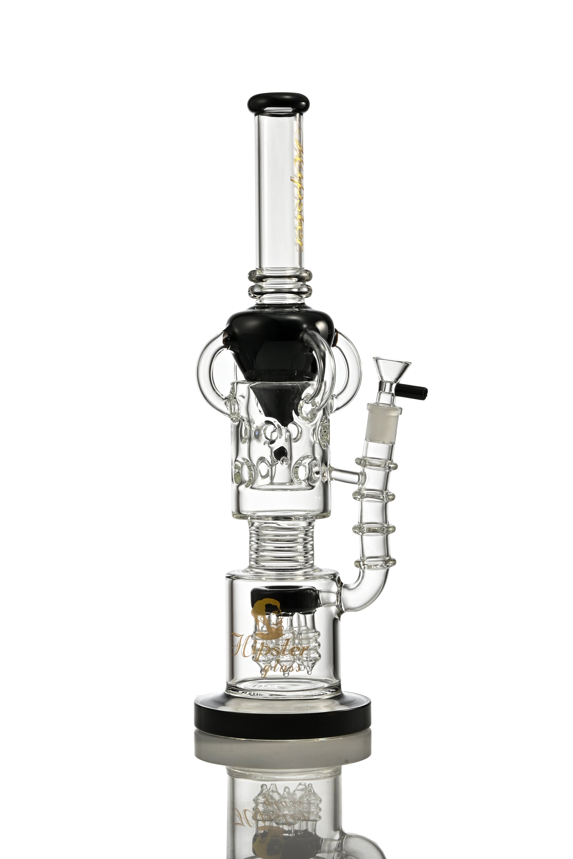Hipster Double Chamber Glass Bong YW-05 - Smoke Tech One LLC