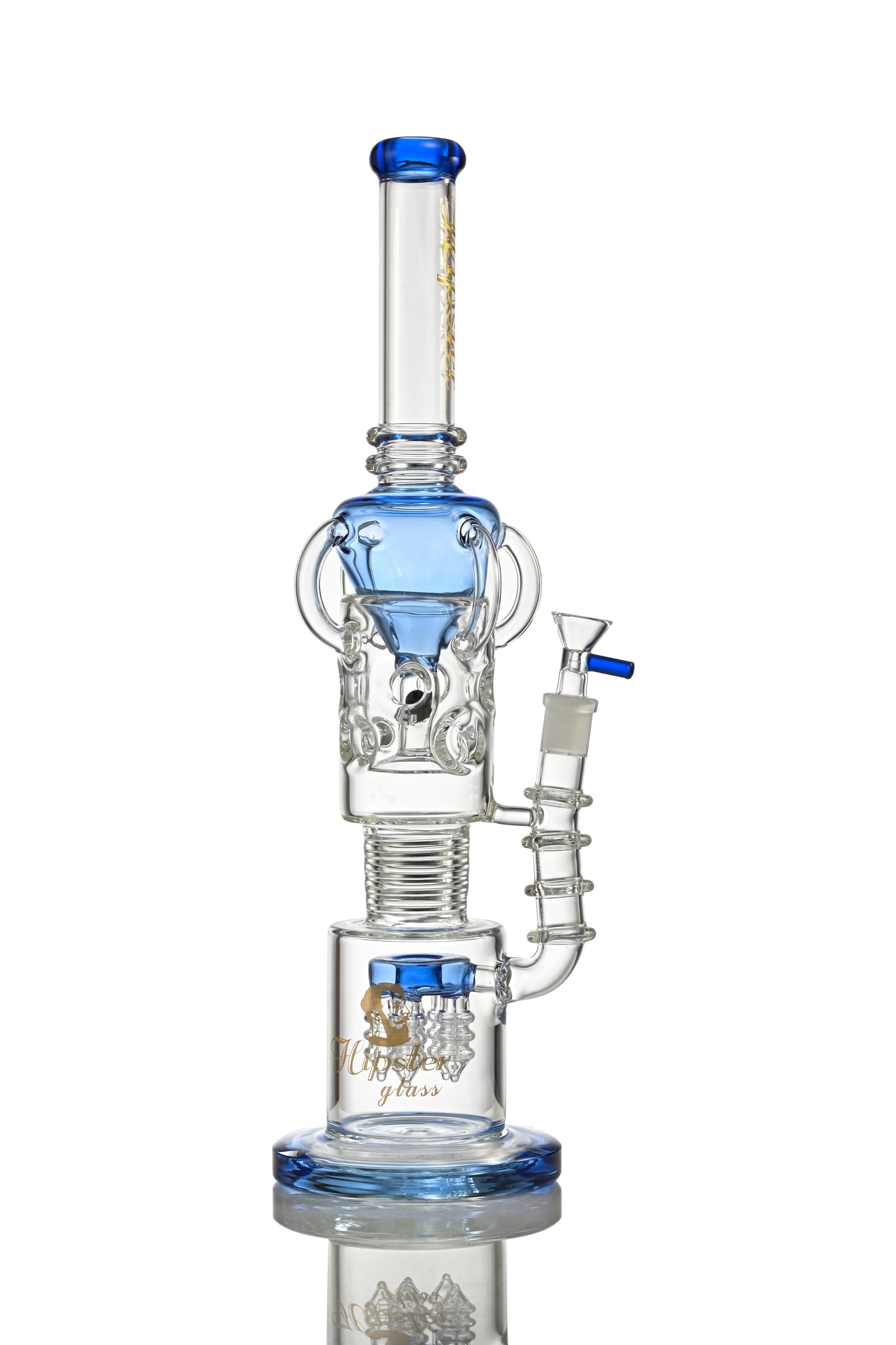 Hipster Double Chamber Glass Bong YW-05 - Smoke Tech One LLC