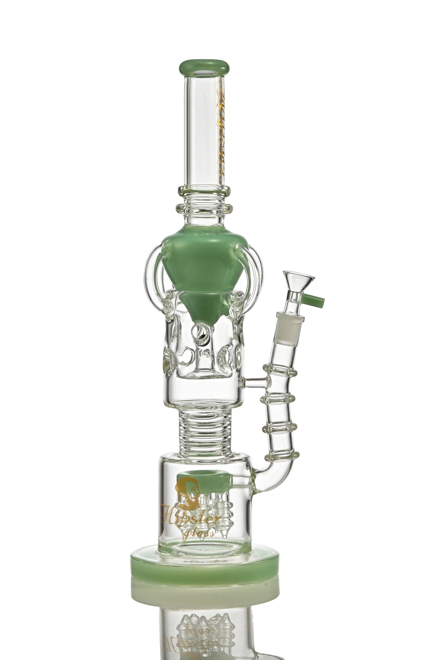 Hipster Double Chamber Glass Bong YW-05 - Smoke Tech One LLC