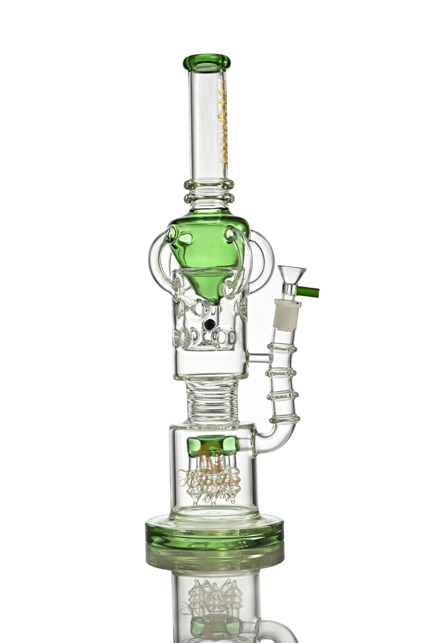 Hipster Double Chamber Glass Bong YW-05 - Smoke Tech One LLC