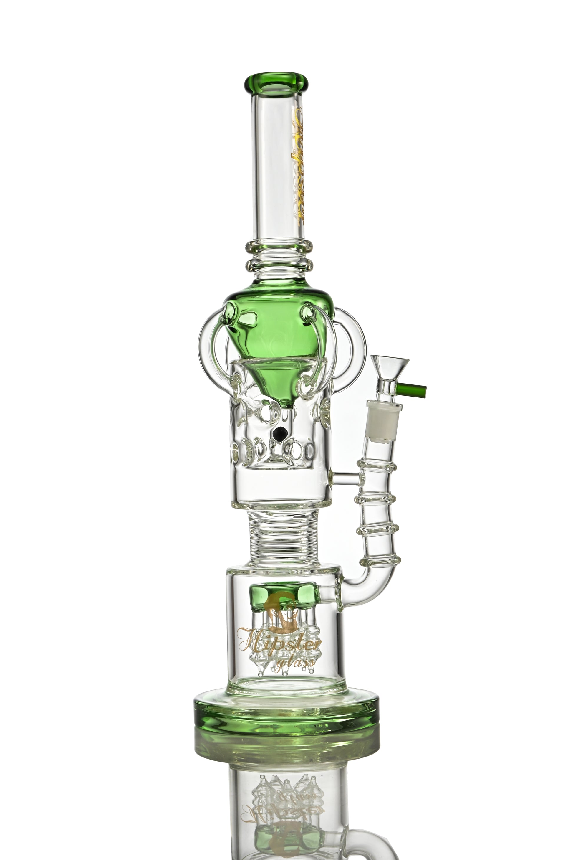 Hipster Double Chamber Glass Bong YW-05 - Smoke Tech One LLC