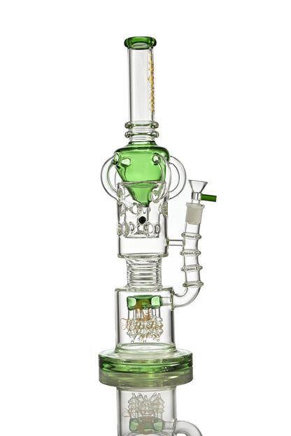 Hipster Double Chamber Glass Bong YW-05 - Smoke Tech One LLC