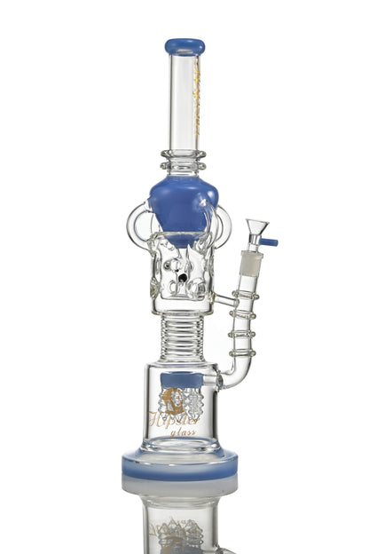 Hipster Double Chamber Glass Bong YW-05 - Smoke Tech One LLC