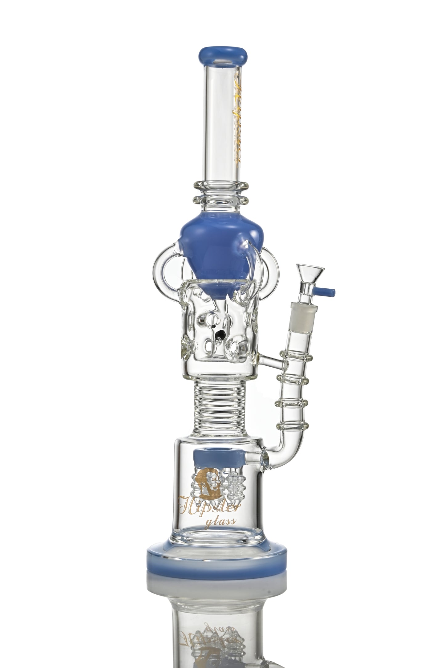 Hipster Double Chamber Glass Bong YW-05 - Smoke Tech One LLC