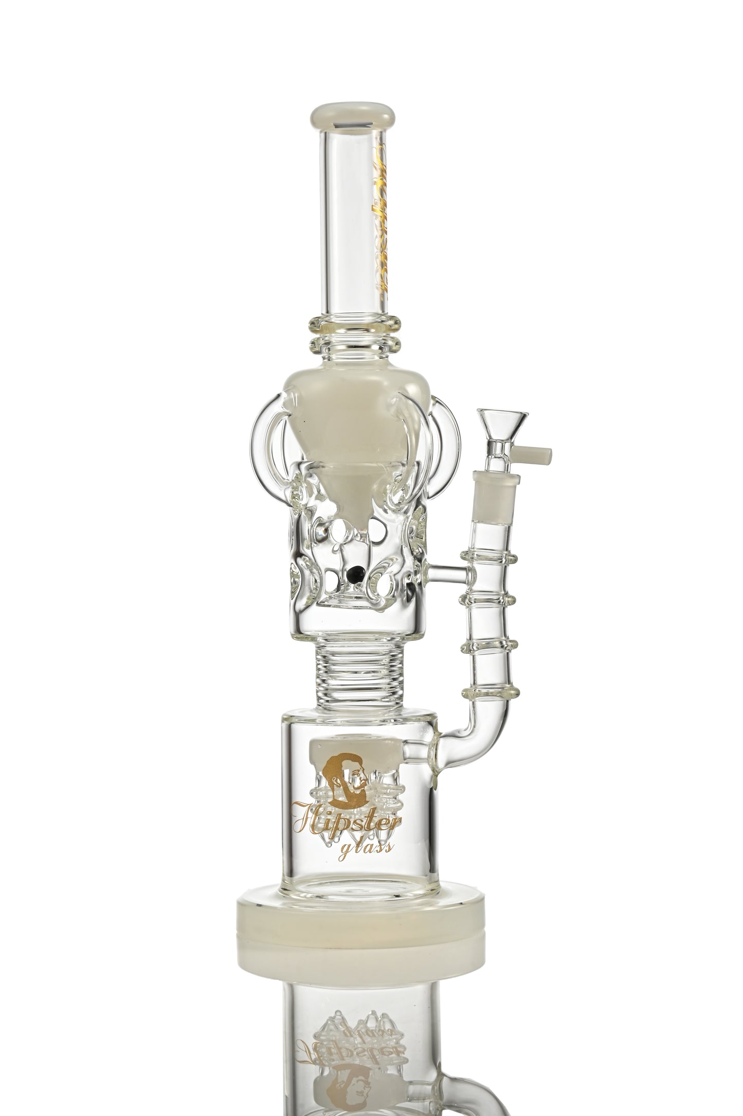 Hipster Double Chamber Glass Bong YW-05 - Smoke Tech One LLC