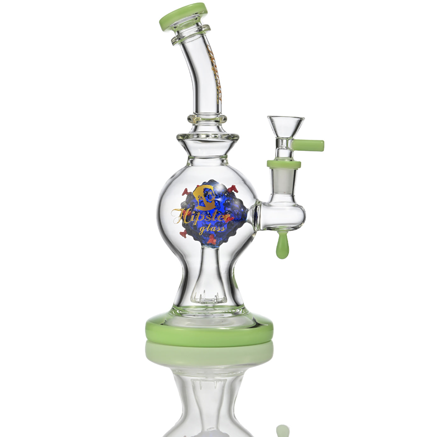 Hispter 9" Colored Base Glass Bong ZL03