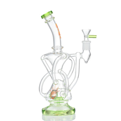 Hipster Double Chamber Glass Bong ZL08
