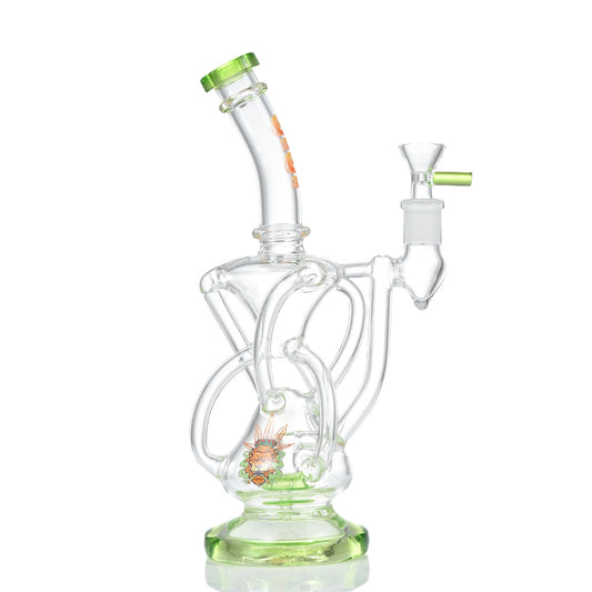 Hipster Double Chamber Glass Bong ZL08