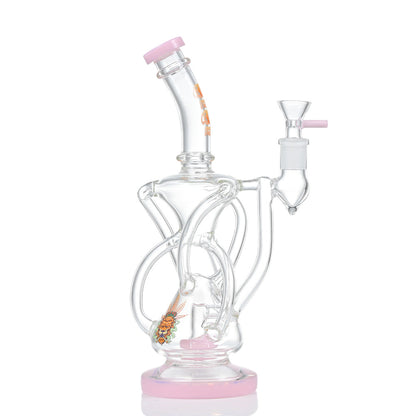 Hipster Double Chamber Glass Bong ZL08