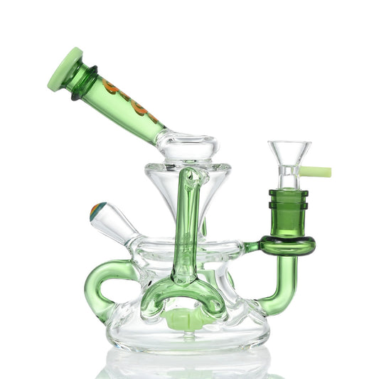 Hipster– 7" Artistic Iridescent Glass Bong ZL12