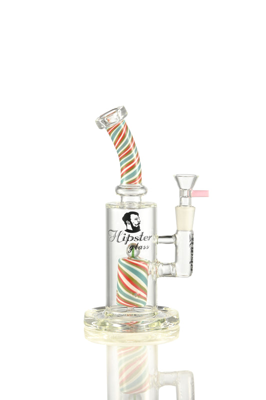 USA Barber Pole Straight Tube – 8" ZY001