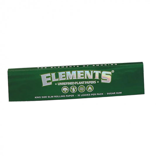 Elements Green King Size Slim Unrefined plant rolling paper
