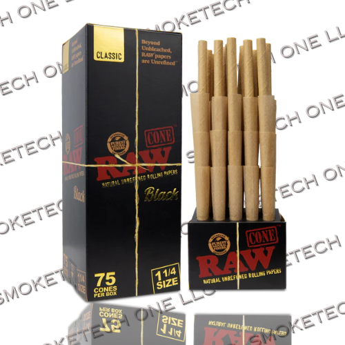 RAW Black Cones- 75 Pack