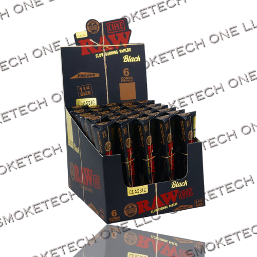 RAW Black Scoop Pack Cones (Limited Edition)